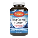 Carlson - Super Omega-3 Gems + CoQ10, 1200 mg Omega-3s 200 mg CoQ10,循环函数,能源生产和循环支持,120软胶