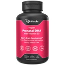 Naturalis Vegan 产前全谱 Omega-3 | Algae DHA, EPA, DEA, 维生素D3 和活化Folate L 5-MTHF | Vegan Society 认证,可持续来源,非GMO & Soy Free | 60 Veggie Softgels