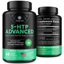 TWINLEAF 5 HTP Mood支持补充剂 - 在美国制造 - 天然 5-HTP & L-tryptophan Capsules - 5-HTP 男女助推器 - 混合和放松的专有公式 - 60 Vegan Capsules