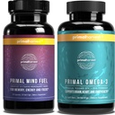 Primal Having Mind Fuel & Omega 3 供妇女和男子食用鱼油盖和Mind Fuel大脑助推药盒的补编