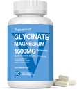 甘油镁1600mg补充剂 - 配有维生素B6 & Zinc,维生素D3,Chelated Magnesium for Sleep, Muscle, Bone and Immune Health, High Acception Magnesio, Non-GMO, Vegan 90 Capsules