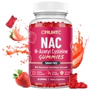CFILIHTC NAC Gummys 600mg, N Acetyl Cysteine 配有Glutathione,Resveratrol,Magnesium,CoQ10, NAC 抗氧化剂和免疫支持的可选配料,草莓 Flavor 60 Gummys