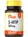 Sundance 5-HTP 100mg → 50 Capsules → 5 Hydroxtryptophan → 非GMO & Gluten 免费补编