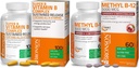 布朗森 甲基 B125,000 mcg 维生素 B12 甲基Cobalamin Lozenges + 超级 B 维生素 B 复合体 持续慢释