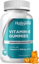 维生素E Gummies 268mg 400 IU, 天然维生素E 可口可食 成人, 女性和男性, 皮肤和免疫健康, 抗氧化剂, 橙色Flavor, 60 Counter