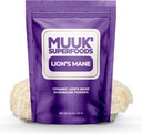 MUUK的SUPERFOODS 纯有机狮子的马内蘑菇粉 ^ 脑爆裂 USA-Made → 3.5 oz(100g), 60个服务