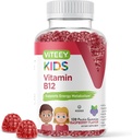 Viteey Vitamin B12 for Kids Gummys, 1000mcg - 代谢,自然能源支持 - Vegan, Gelatin Free, Gluten Free, GMO Free - Tasty Chewable B12 Raspberry Flavored Gummy (英语).
