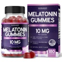 Melatonin Gummys 10 mg for 成人(180 counter) - 快速溶解 Melatonin Gummys - Gummy for 成人(含10 mg) - 高概率 - 混合Berry Flavor - 非GMO, Vegan Supplement & Made in USA