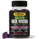 爱尔兰海 Moss Gummys 配有 老年莓和黑种子油 - 整体健康支持 → 富于维生素, Raspberry Flavor → 60 Gummys