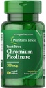 清教徒 Pride Chromium Picolinate 500 Mcg Yeast Free, 100 Counter , 百计