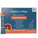 Hydrlyte Liver 支持 + 电解混合 与 Milk Thetle, Turmeric, Ginger, Prickly Pear, Green Tea 提取法用于快速补水(Bloud Orange Ginger, 20 Packets)