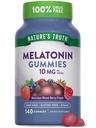 自然真理 Melatonin Gummys 10mg 140 Constitute Berry Flavor | Vegan, Non-GMO & Gluten 成人免费补充