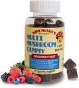 Mini Mushy的"有机晚安休息Gummys" | Ashwagandha, Reishi, Lions Mane,蘑菇,Melatonin | Kids Age 2+ Natural Color,过敏友好,低糖 | Berry Flavor - 30 Counter