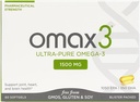 Omax3 天然Omega 3 鱼油丸 1500 MG EPA DHA - Omega3 脂肪酸补充剂 肌肉和联合 - Gluten Free, Wild Caught, Non GMO, 60日供应桶包装(2盒)