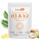 newseel 维生素 D3 K2 Capsules, D3&K2 维生素补充,维生素 D3和K2, D3 补充,补充 K2 D3 椰油软胶(120)