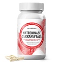 Nattokinase 2000 FU Serrapeptase 2400 SPU 补充 - 用 Coenzyme CoQ10 维生素B6 维生素C 黑辣椒提取 - Nattokinase 400 mg Capsule 供男性使用
