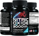 超强氮氧化物补充剂 3X 强力 L Arginine, Citrulline Malate, AAKG, Beta Alanine - Premium Muscle 支持硝化氮促进剂 - 自然能源和心脏健康支持 - 180 Capsules