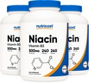 营养物Niacin(维生素B3)500毫克,240个卡普尔(3瓶)-Niacin Flush