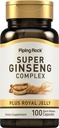Piping Rock Ginseng Complex Capsules | 100 Counter |与皇家Jelly | Non-GMO,Gluten 免费补编