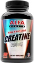 ALFA VITAMINS 最大克里丁单水合物 1200 Mg 100 Capsules. 肌肉质量-肌肉生长-工作后恢复. 减少乳酸的影响