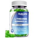 L-Theanine Gummys,我与Ashwagandha,GABA,5HTP,L-Theanine Chewable Supplement for Relax, Zzz & Focus Support, Vegan, Lemon Flavor, 60 Counts (英语).