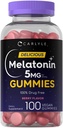 卡莱尔·梅拉托宁 5 mg Gummys | 100 Counter | Berry Flavor | 100% Drug Free | Non-GMO, Gluten Free Supplement