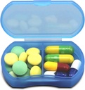 Purse Small Pill Productioner Portable Travel Daily Pill 集装箱 AM & PM 迷你药盒 维他命 鱼油 补充持有者(蓝色)