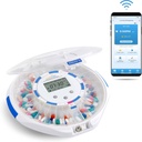 Live Fine Smart WiFi 自动药剂师 Clear Lid 28-Day Medication Organization 使用锁键、轻/声警报进行护理监测,每天最多9个剂量