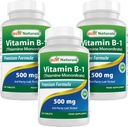 最佳天然维生素B1作为Thiamine Mononitrate 500 mg 120 平板电脑(120个计数(3包))