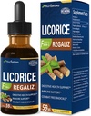 Licorice 根提取滴用于消化健康、天然草本植物增殖救济和免疫支持液纹补充剂 Dandelion, Peppermint, Ginger. extrato de Regaliz. 2oz