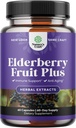 Black Elderberry Capsules 抗氧化剂补充剂 - 配有皮肤维生素和Sambucus提取剂的老年莓免疫支持皮肤补充剂 - 免疫系统支持