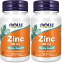NOW 食品补充品,锌(Zinc Gluconate)50毫克,支持酶功能*,免疫支持*,100片(包2)