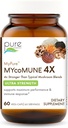 MYCoMune 4X 有机蘑菇补充剂 - Reishi, Lion's Mane, Cordyceps, Chaga, Shiitake, Maitake for Immune System, 战斗应激剂, 由纯精液建造能源 - 60 Caps
