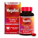 MegaRed Atlantic Krill Oil 750mg, Omega 3 Fatty Acid Supplement, Ultra Community EPA & DHA Softgels, Antioxidant Astaxanthin, 心脏健康补编,无鱼油余味,80cm