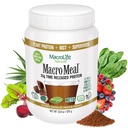 大型生命自然(MacroLife Naturals MacroMeal Vegan) 巧克力蛋白质超食品绿素 + Fiber, Immune Energy Daily Requires for Women & Men Gluten-free - 23.8oz (15种服务) 巧克力