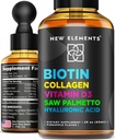液态生物素促进毛发生长 女性和男性 10000mcg + + 生物素和柯拉根补充物 Saw Palmetto 和 Hyaluronic Acid → 生物素滴 用于毛发生长 含维生素 D3 用于毛皮和直肠