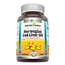 惊人的奥米加挪威鳕鱼肝油 1250 Mg Softgels Supplement Omega-3, EPA, DHA, 维生素A, 维生素D & 维生素E (Orange | 60 Count)
