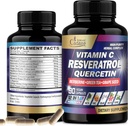 有机Cadane Resveratrol 补编 - 12in1 与VIT.C、Quercetin、Berberine、Turmeric、Green Tea & More-90 Capsules 3个月混合