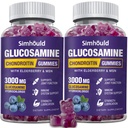 2 Packs Glucosamine Chondroitin Gummys - 3000MG 与MSM & Elderberry、灵活性、抗氧化剂免疫支持Gummy 成人、男子和妇女的超强联合支持补充
