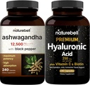 Nature Bell Hyaluronic Acid Capsules with Biotin + Vitamin C & Ashwagandha 12,500 mg 与黑胡椒包 → 完整美容护理 → 完全美容护理 → 适应性物质 放松补充