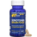 血清素脑食品 - 1250mg L-Tryptophan & 400mg Rhodiola Rosea 补充 - 压力缓解的Mood支持补充 - 配有甘化镁和锌的神经递质支持 - 60 Capsules