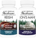 Host Defence Bundle with Reishi Capsules, 60 Counter & Lion's Mane Capsules, 60 Counter - 支持心与免疫健康 - 支持脑健康,记忆与聚焦*