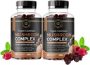 蘑菇 Gummys 10 蘑菇补充品 Turkey Tail, Chaga, Reishi, Cordyceps & Lions Mane 有机蘑菇提取器, Nootropic Brain Booster for Focus, Memory, Clarity, Energy 120ct