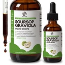iMATCHME Soursop Graviola液滴用于细胞支持和再生,Imune系统和Gut健康支持,纯Soursop位数液体,高吸收,糖/糖自由,天然火焰,2 Fl Oz