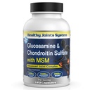 Glucosamine Chondroitin MSM 联合和骨骼健康补充 - 120 Capsules QQ 联合支持和不适救济背部,膝盖,手