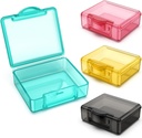 小药盒 4 pcs,Cute Travel Pill Organization Case Mini Tiny 清澈塑料储存容器,可移植于袋装