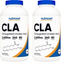 Nutricost CLA(配制Linoleic酸) 2,400mg,240软胶 - Gluten Free,非GMO,800mg Per Softgel(2瓶)