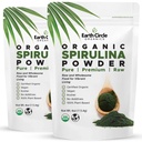 土圈有机物 Spirulina粉、Kosher、Raw和无辐照的 |纯 Vegan蛋白 | Premium Superfood, 氨基酸和抗氧化剂高 - 4 Ounce(2包)