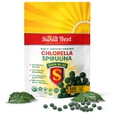 Sunlit Super 50/50 有机氯ella Spirulina 片剂 - 免疫支持, Gut健康, Mood & Energy - 富含氯phy,氨基酸和Vegan蛋白,500 超级食品标签