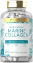 Carlyle Marine Collagen for Hair Skin and Nails 250 caplets 女性和男性的Peptides i型配有钙 → Non-GMO & Gluten Free